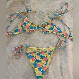 pacsun floral bikini set